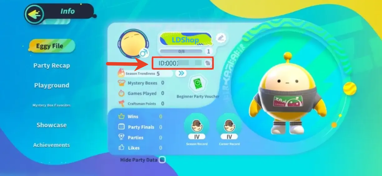 how to find egg party uid