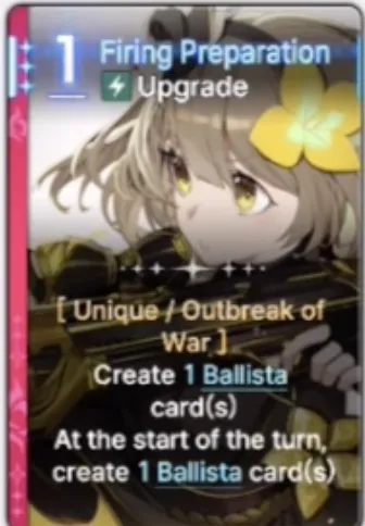 Firing Preparation (1-Cost Upgrade)