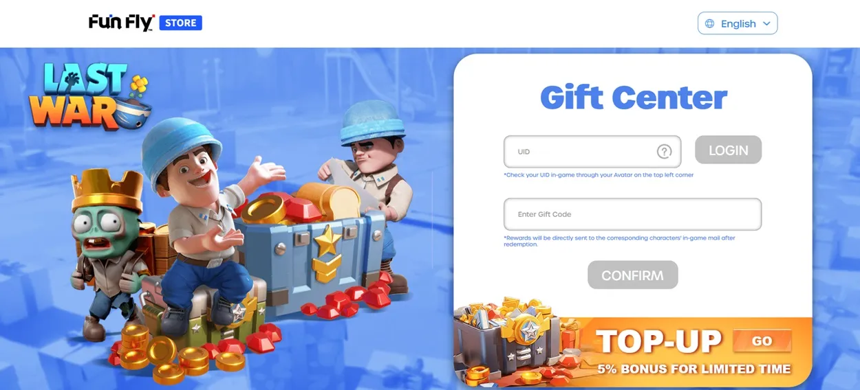Last War Survival redeem page