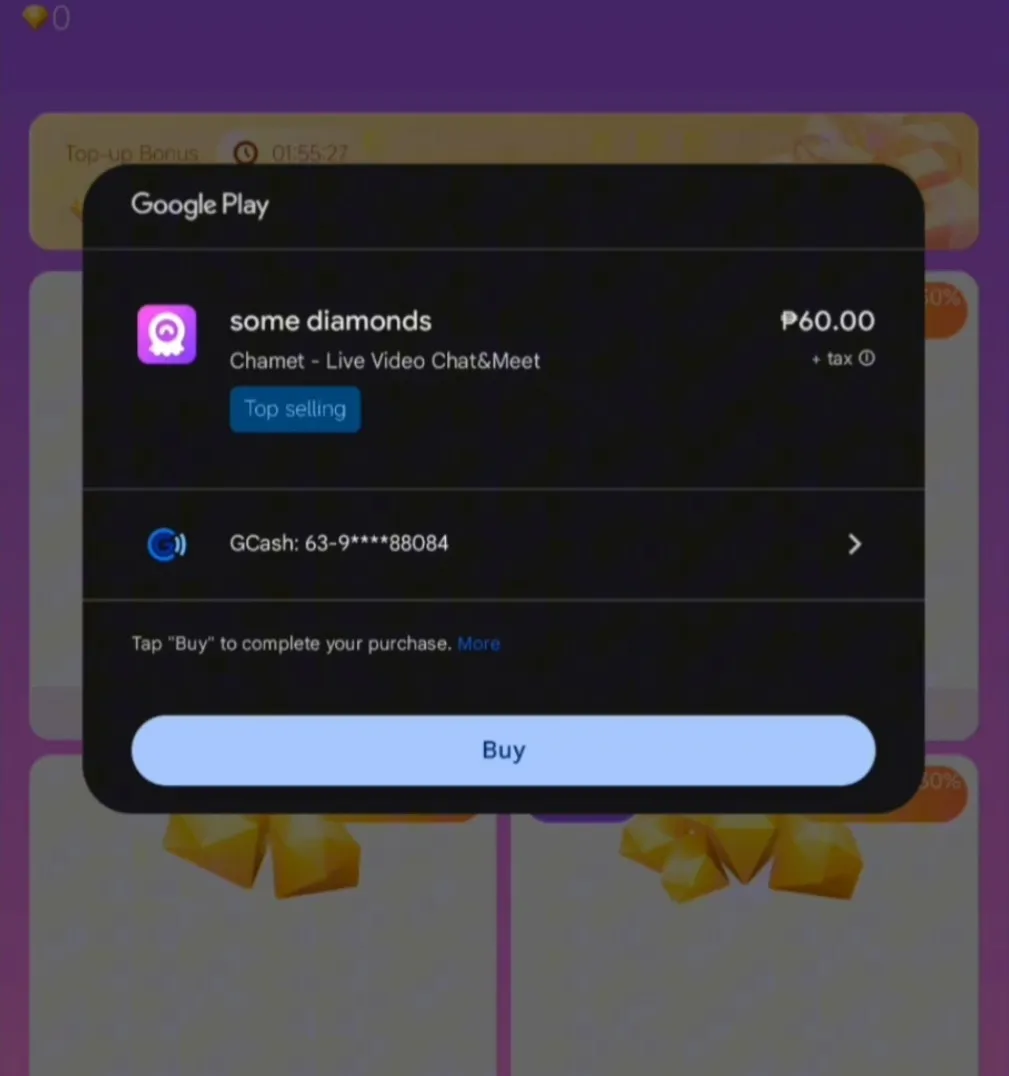 Buying diamonds from the Chamet App
