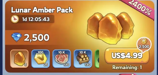 Direct Purchase &ndash; Lunar Amber Packs