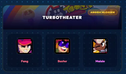 Brawl Stars Turbotheater Trio mit Fang, Buster und Maisie