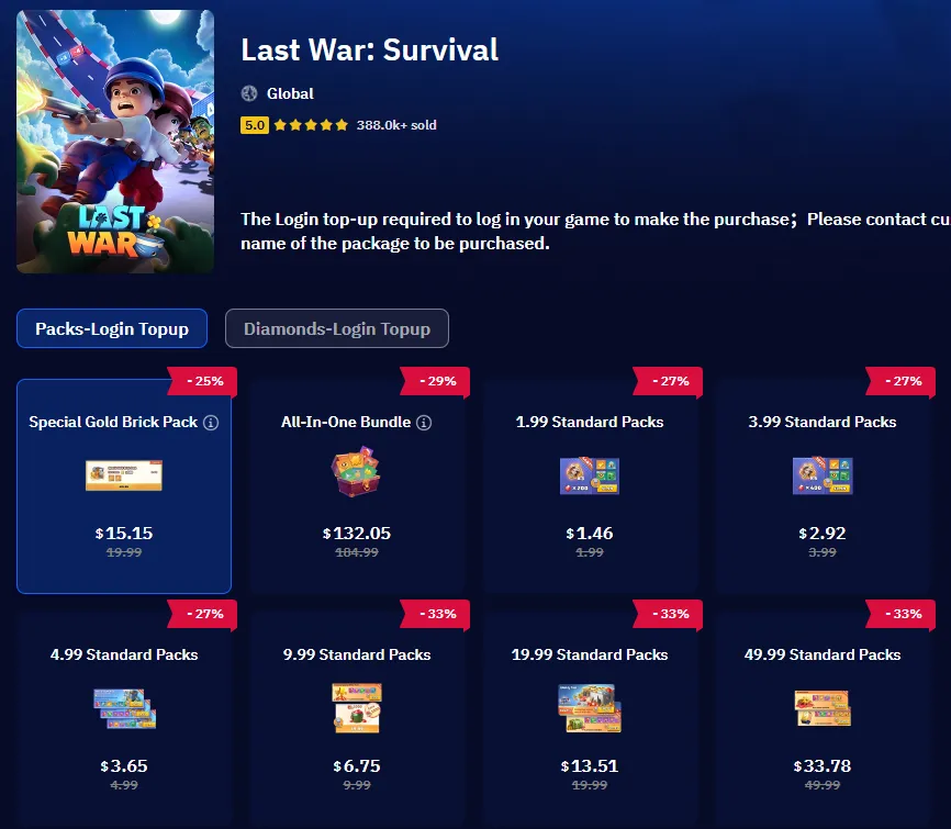 buy last war at topuplive