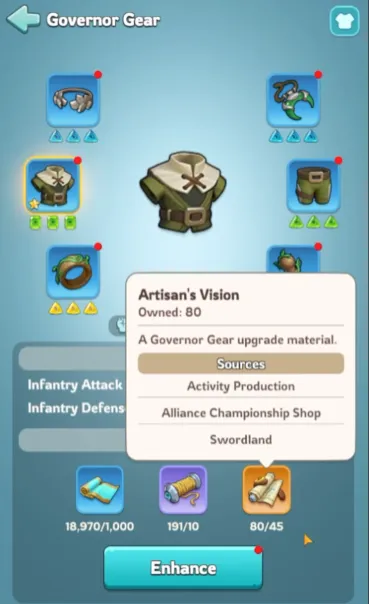 kingshot governor gear