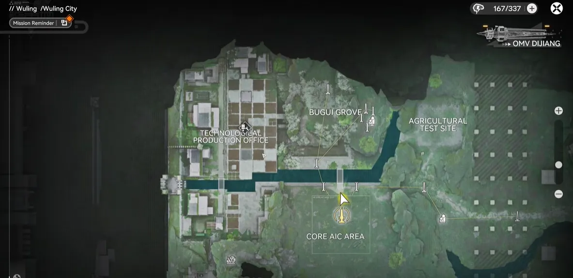 1.Click the spot shown by the cursor in the map.