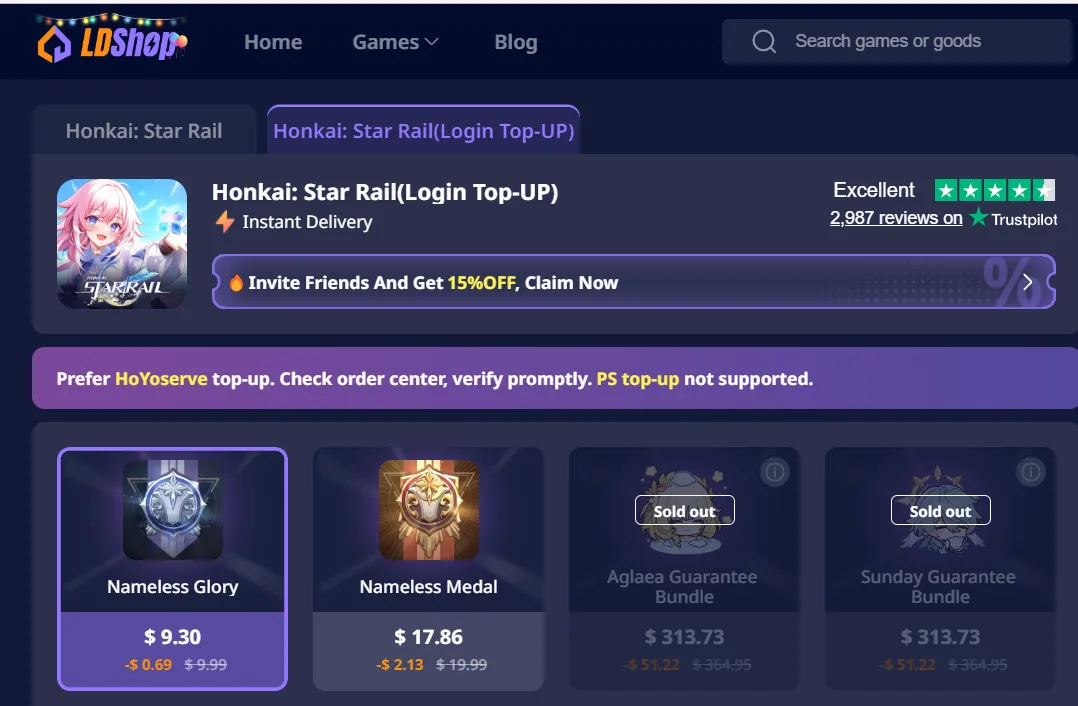 LDShop nameless glory