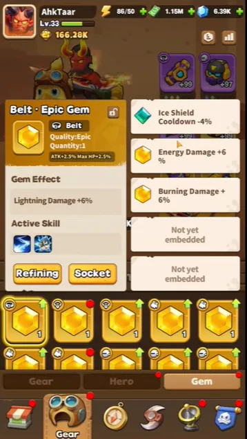 How to Equip Gems