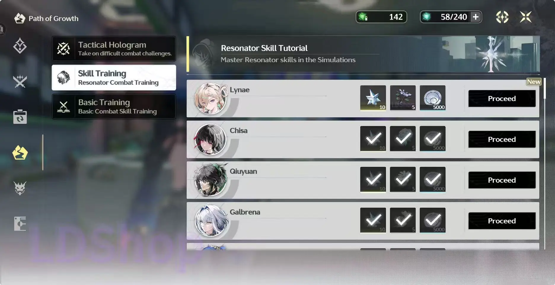 Lynae's Combat Training