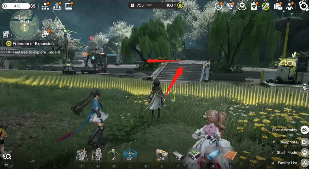 2.Cross the bridge and turn left.