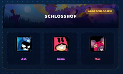 Brawl Stars Schlosshof Trio mit Ash, Grom und Moe