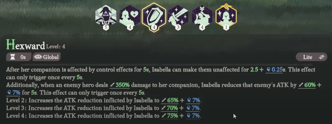 AFK Journey Isabella Skill: HexWard