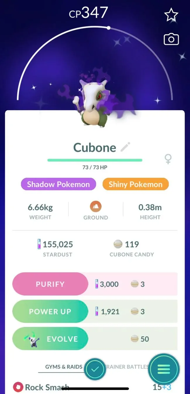 Shadow Cubone counters for Cliff in Pokemon GO