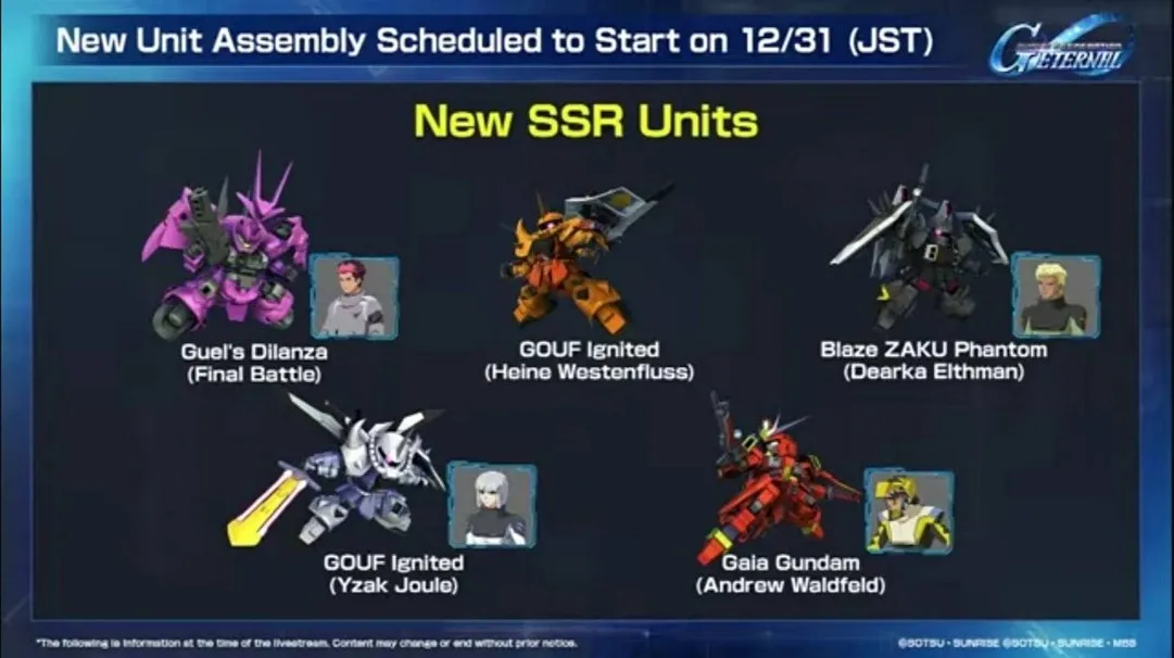 New SEED DESTINY Series SSR Units