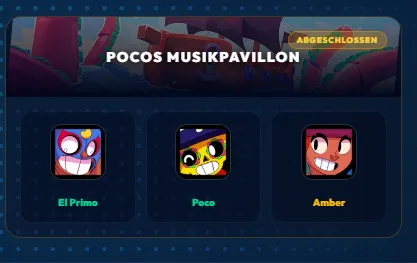 Brawl Stars Pocos Musikpavillon Trio mit El Primo, Poco und Amber