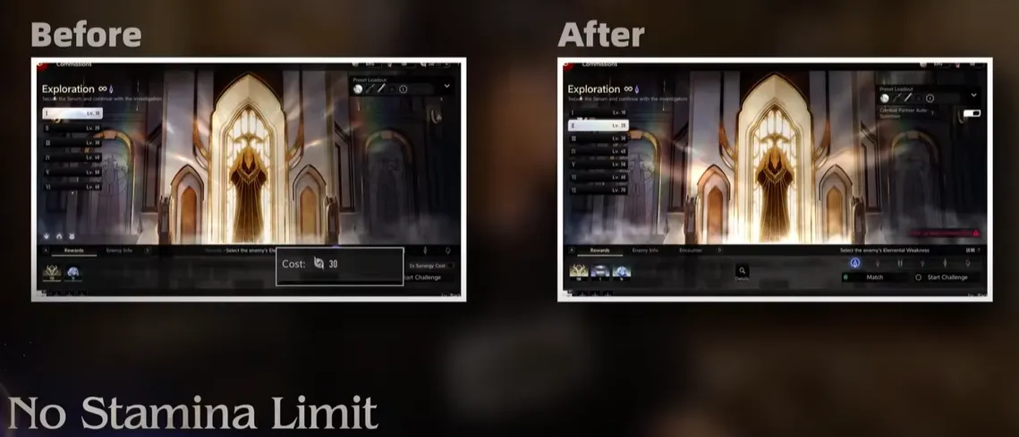 With and Without Stamina Limit