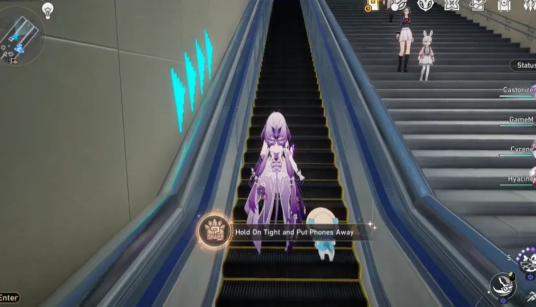 Ride the escalator.
