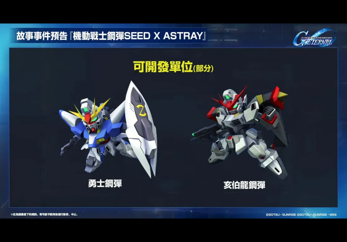 SEED X ASTRAY可開發機體