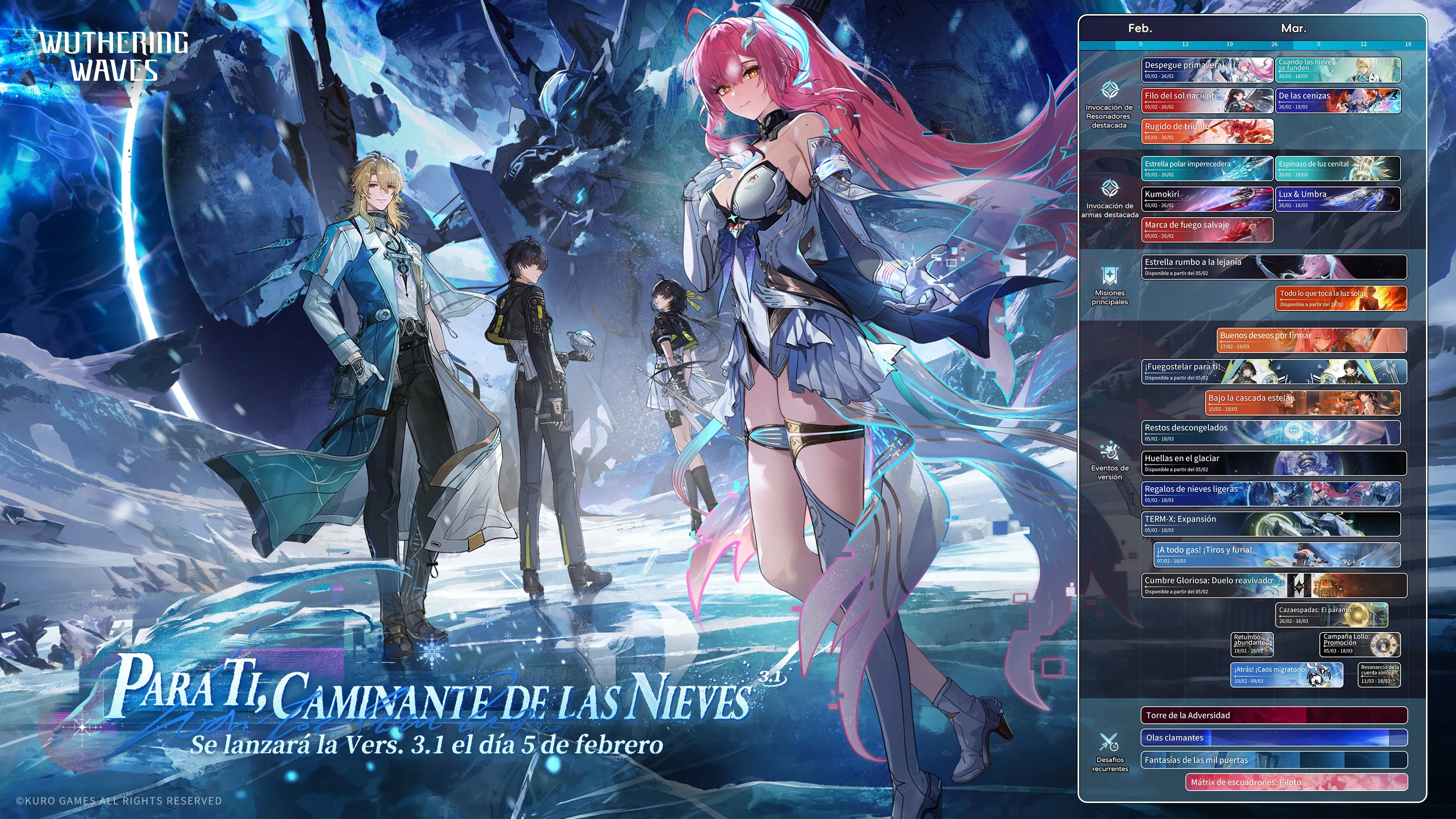 Fecha de Lanzamiento de WuWa 3.1 Invocaci&oacute;n