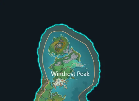 Genshin Impact Luna VI Windrest Peak and Temple of Space map