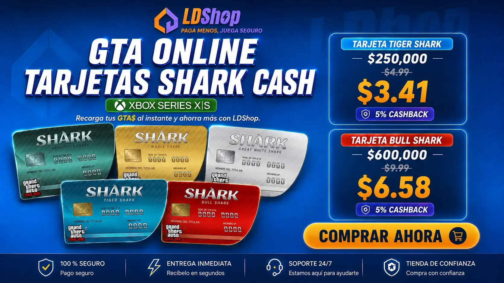 Buy GTA Online Shark Cash Cards for Xbox at LDShop
