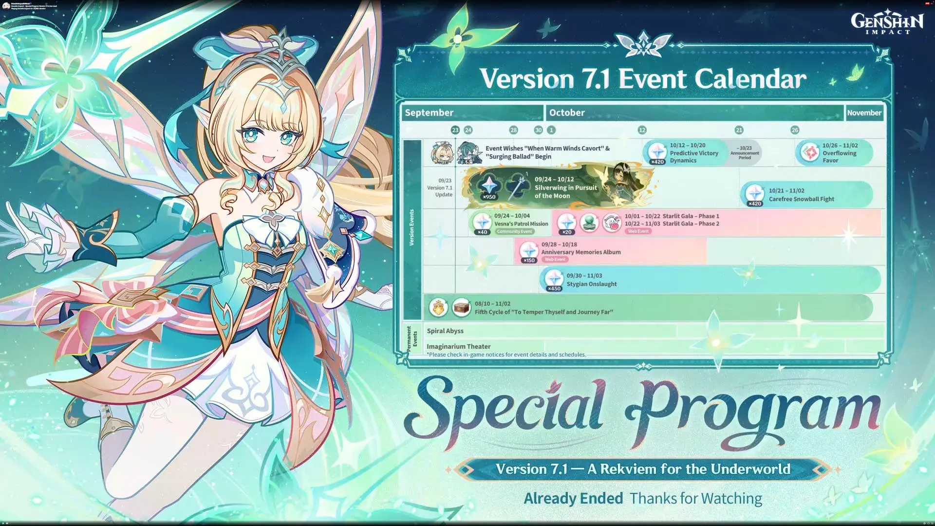 Version 7.1 Events