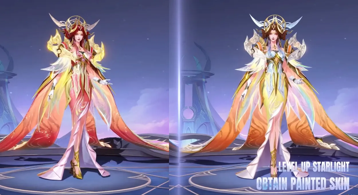 Two painted version of the Zetian Sunset Luminance skin 