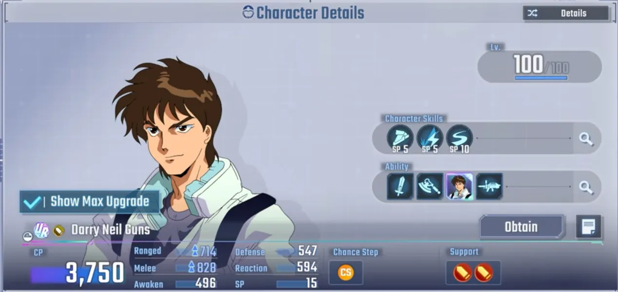 Darry Niel Guns base stats