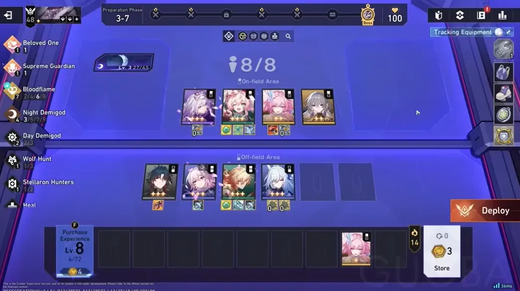 Полевые и Запасные персонажи