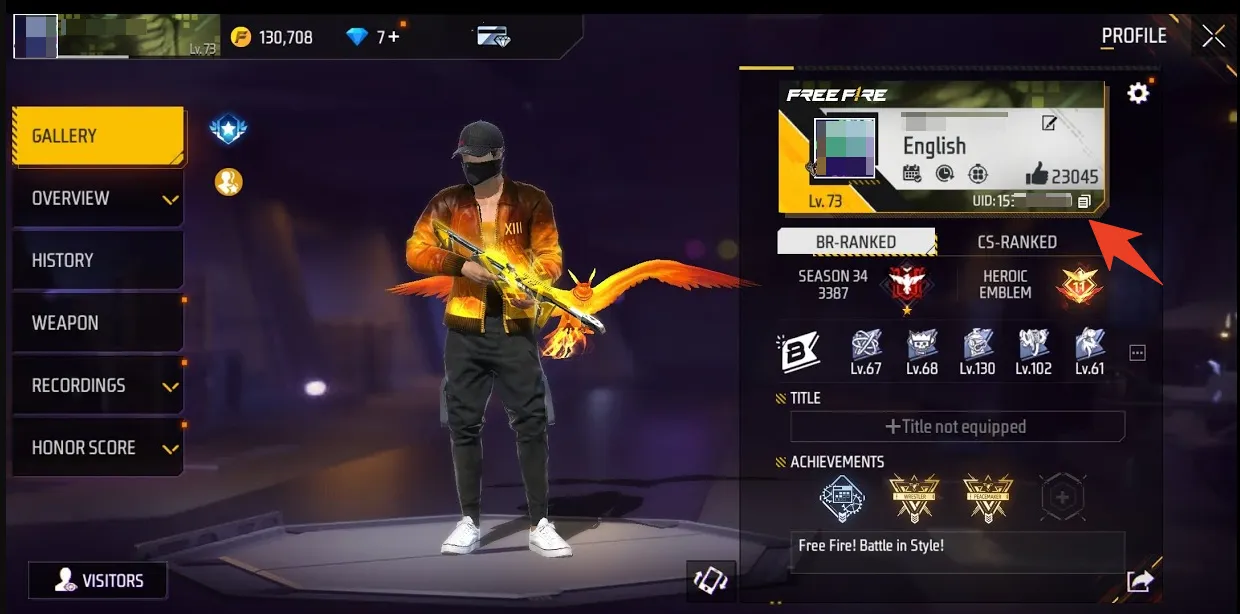 how to find Free Fire UID step