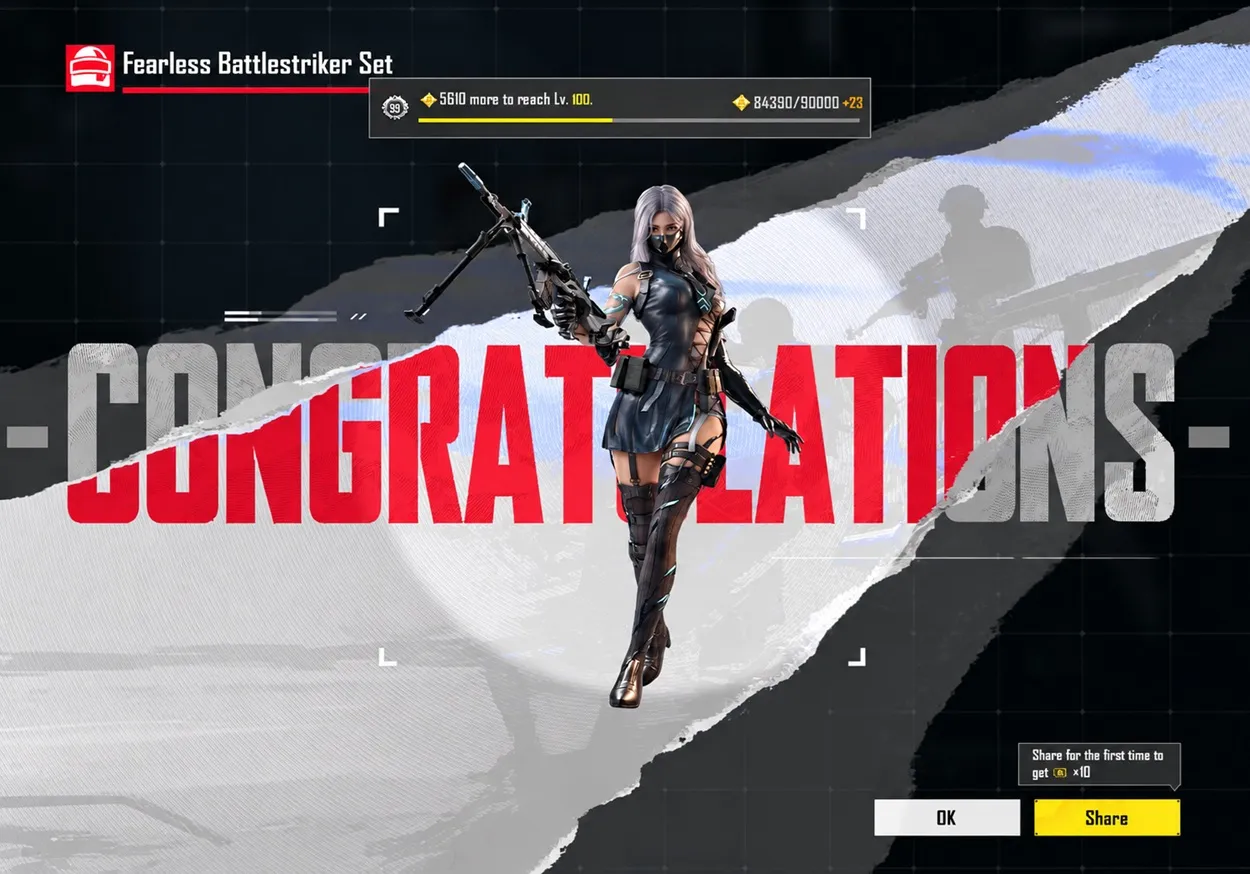 PUBG Mobile A21 Fearless Battlestriker Set