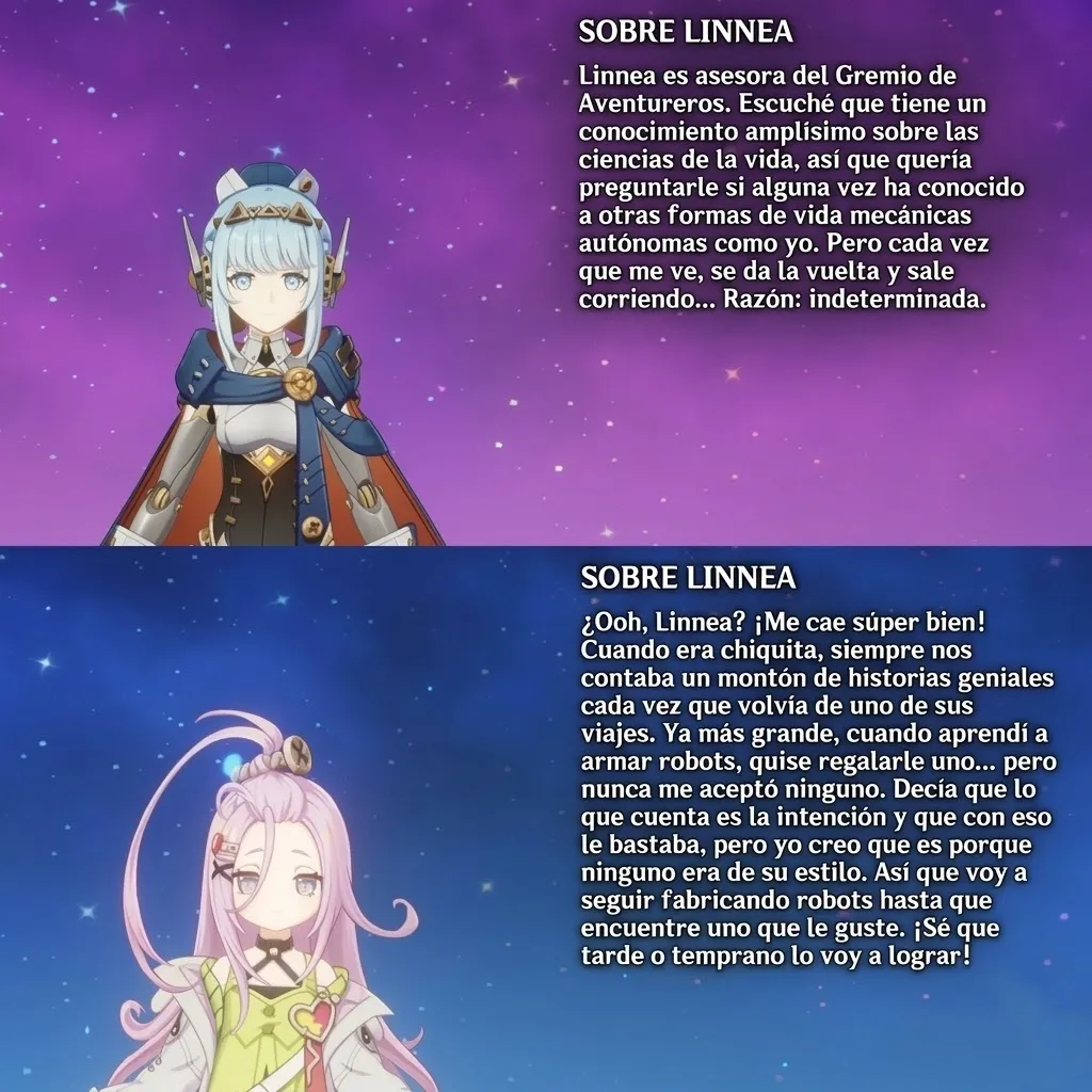 ha sido mencionada en las l&iacute;neas de voz de personajes como Aino e Inief.ha sido mencionada en las l&iacute;neas de voz de personajes como Aino e Inief.