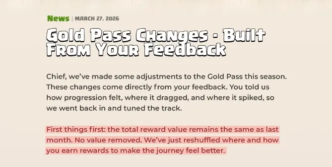 Key Changes to the Gold Pass System