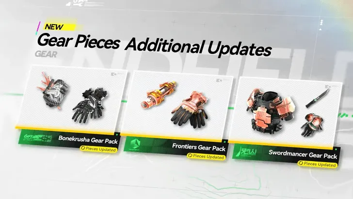 version 1.2 new gear pieces