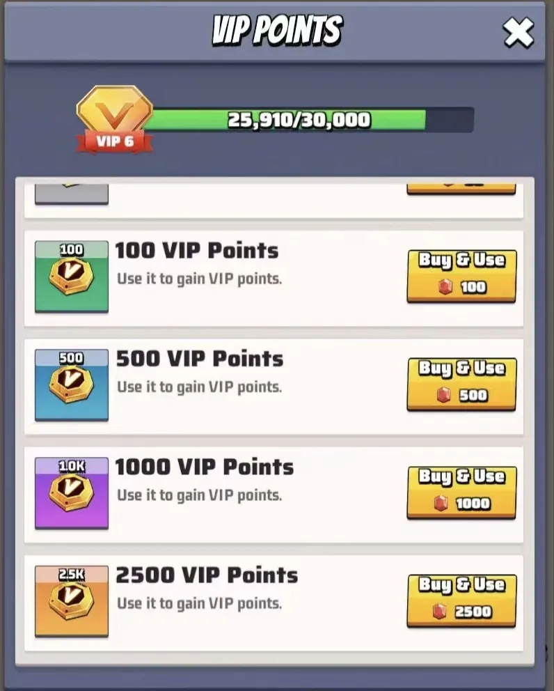 VIP points