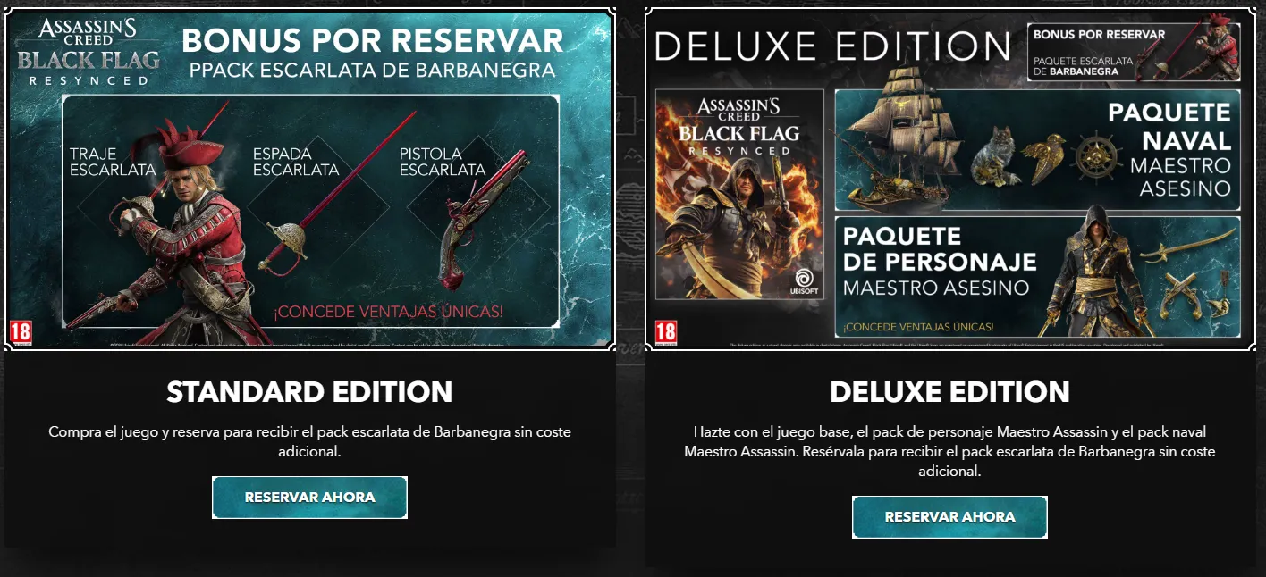 las ediciones de AC Black Flag Resynced