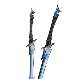 Black Flame Wings Dual Swords