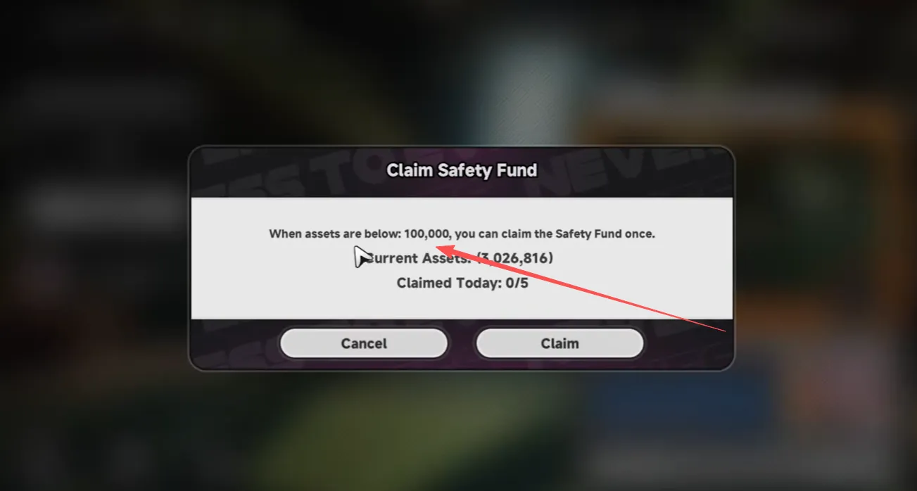 NTE Going, Going, Gone Safety Fund eligibility and Gold Shell claim screen