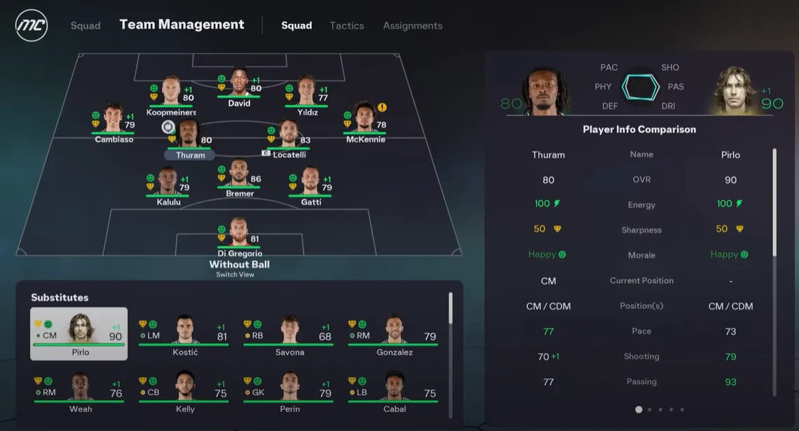 FC 26 team management