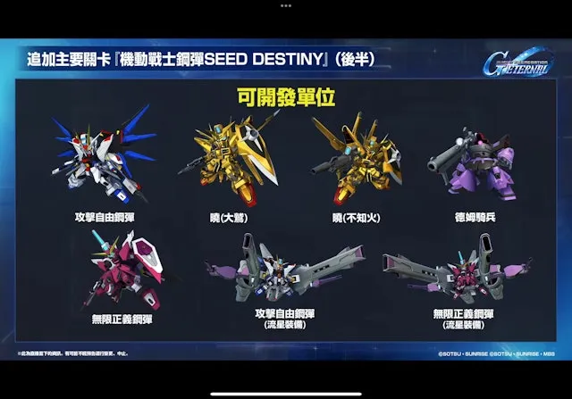 SEED Destiny可開發機體