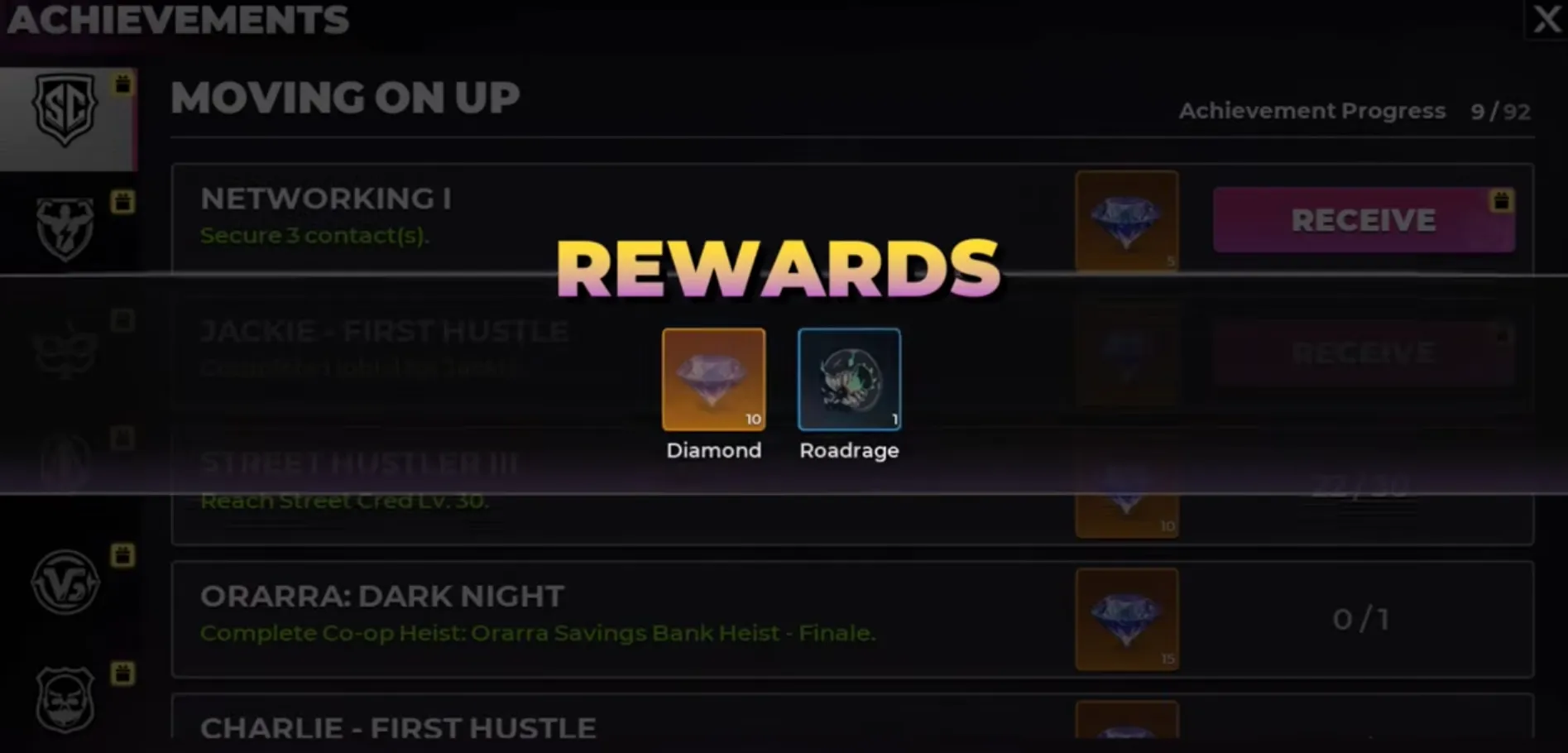 Achievements rewards
