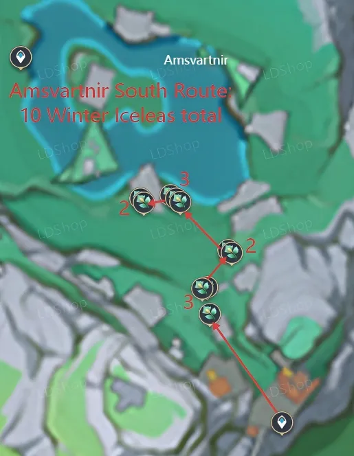 South Route: 10 Winter Iceleas genshin