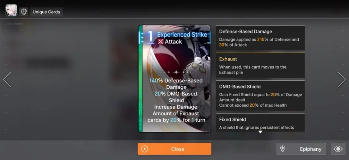 Support/Survival Card - "Experienced Strike"