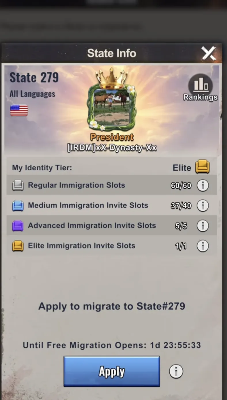 Server Immigration Quota | Last Z