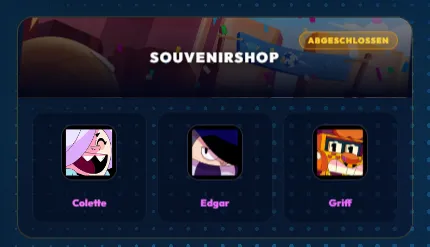 Brawl Stars Souvenirshop Trio mit Colette, Edgar und Griff