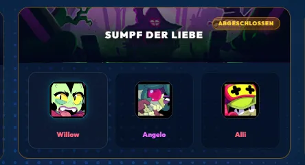 Brawl Stars Sumpf der Liebe Trio mit Willow, Angelo und Alli