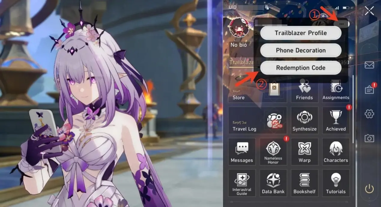 Redeem Honkai Star Rail Code in-game