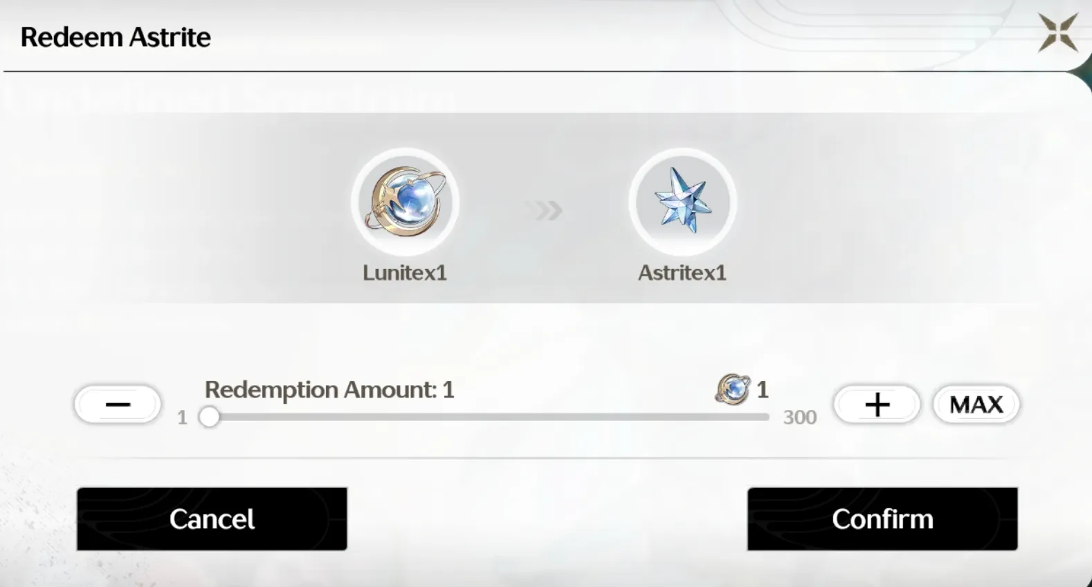 Usage of Lunite: Exchange for Astrite at 1:1 Ratio