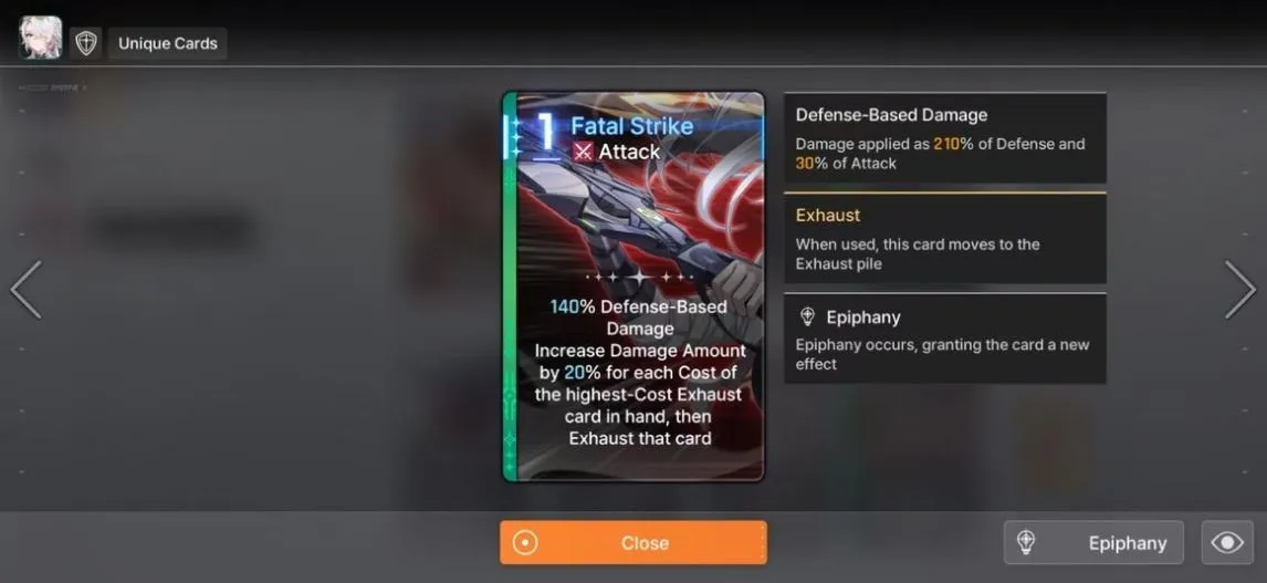 Utility Damage/Starter Card - "Fatal Strike"