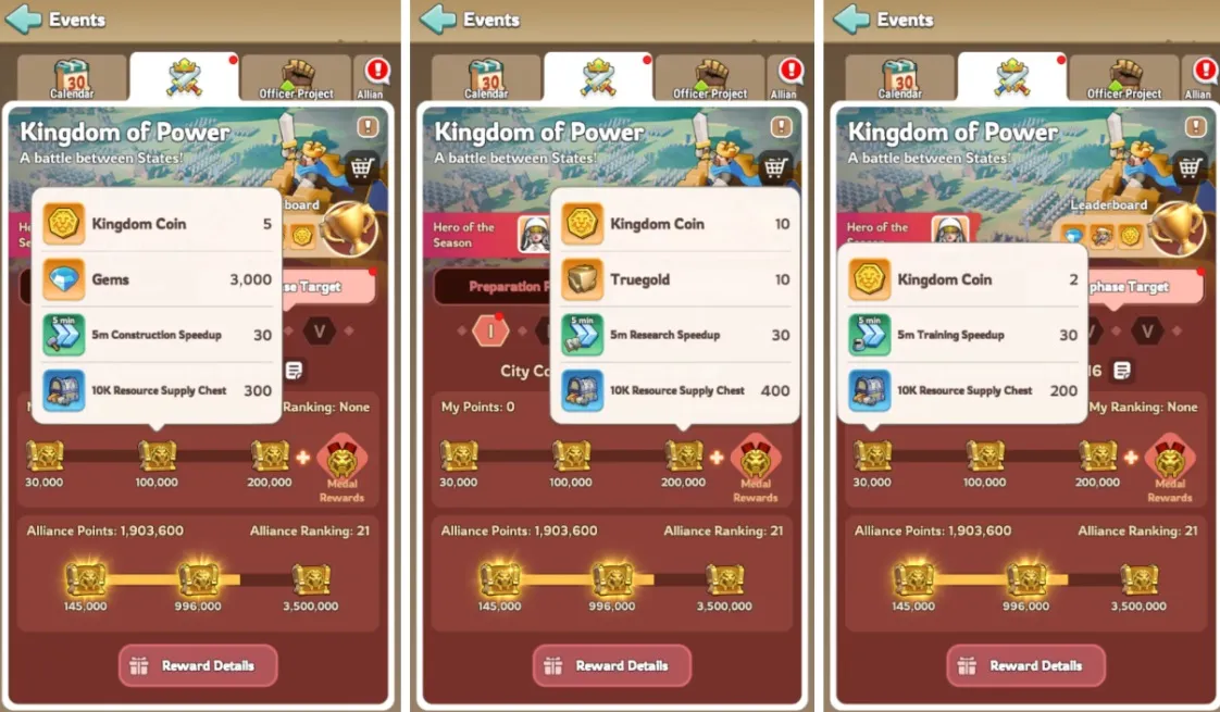 Kingshot Kingdom of Power Event - Personal Rewards Chests
