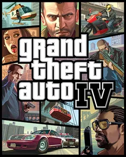 Grand Theft Auto IV official cover art with Liberty City characters